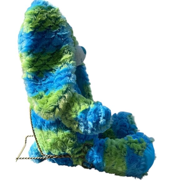 Build A Bear Plush Stuffed Bunny Rabbit Blue Green Stripes Support Pet Toy - Picture 2 of 16